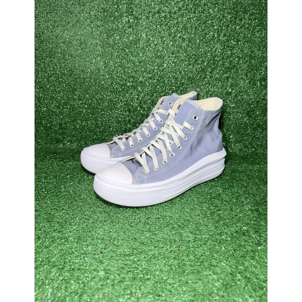 Converse Womens 10 CT All Star Move Platform Shoes Blue White High Top Sneakers - Picture 6 of 11
